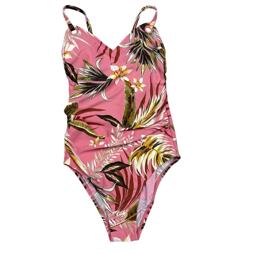 Kona Sol Pink Tropical Floral Women's One Piece
